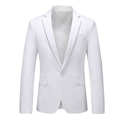 Navy Slim Fit Casual Business Jacket---Men's Korean-style Slim-fit Business Suit Jacket
