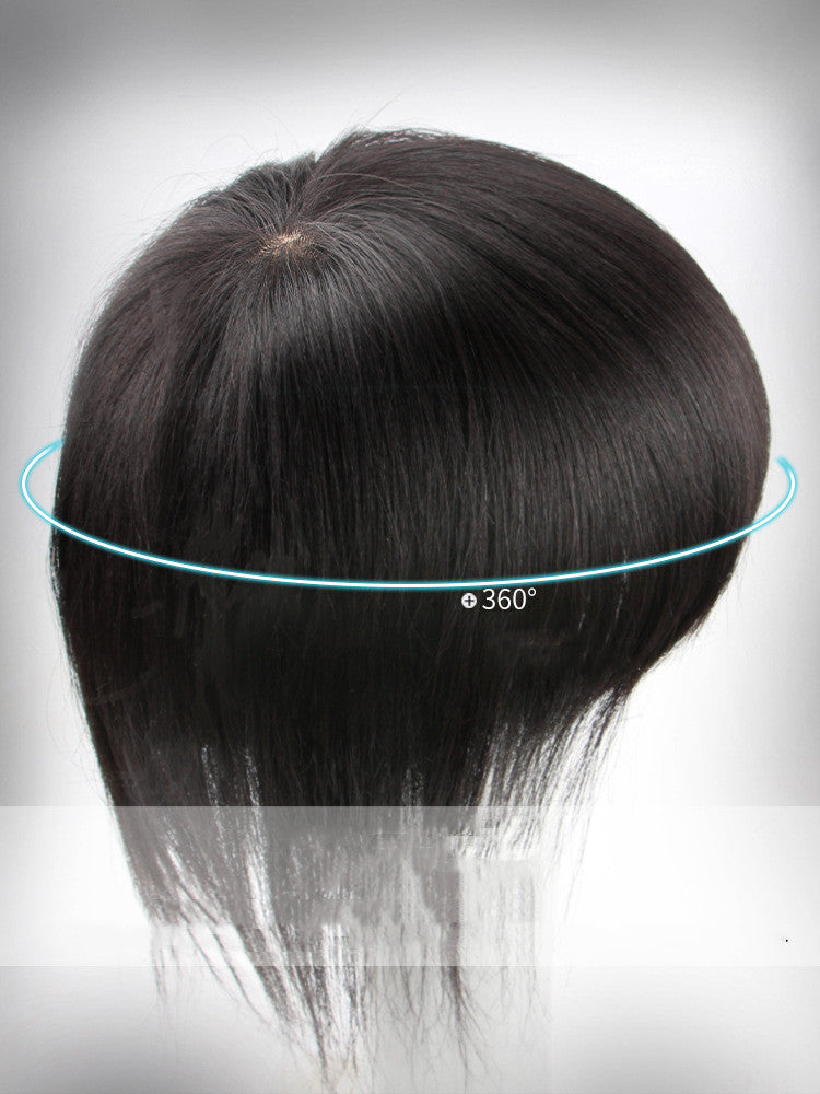 Oblique Bangs Wig Female Natural And Seamless Patch On The Top Of The Head