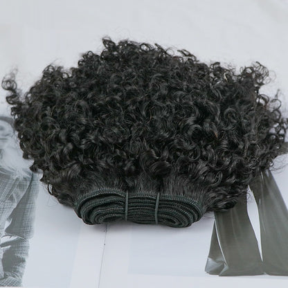 4mm Curly Human Hair Weft- 10-28 inches