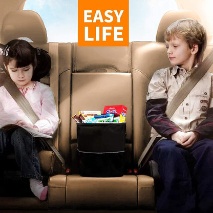 Car Garbage Can Waterproof Trash Can With Lid And Storage Bag