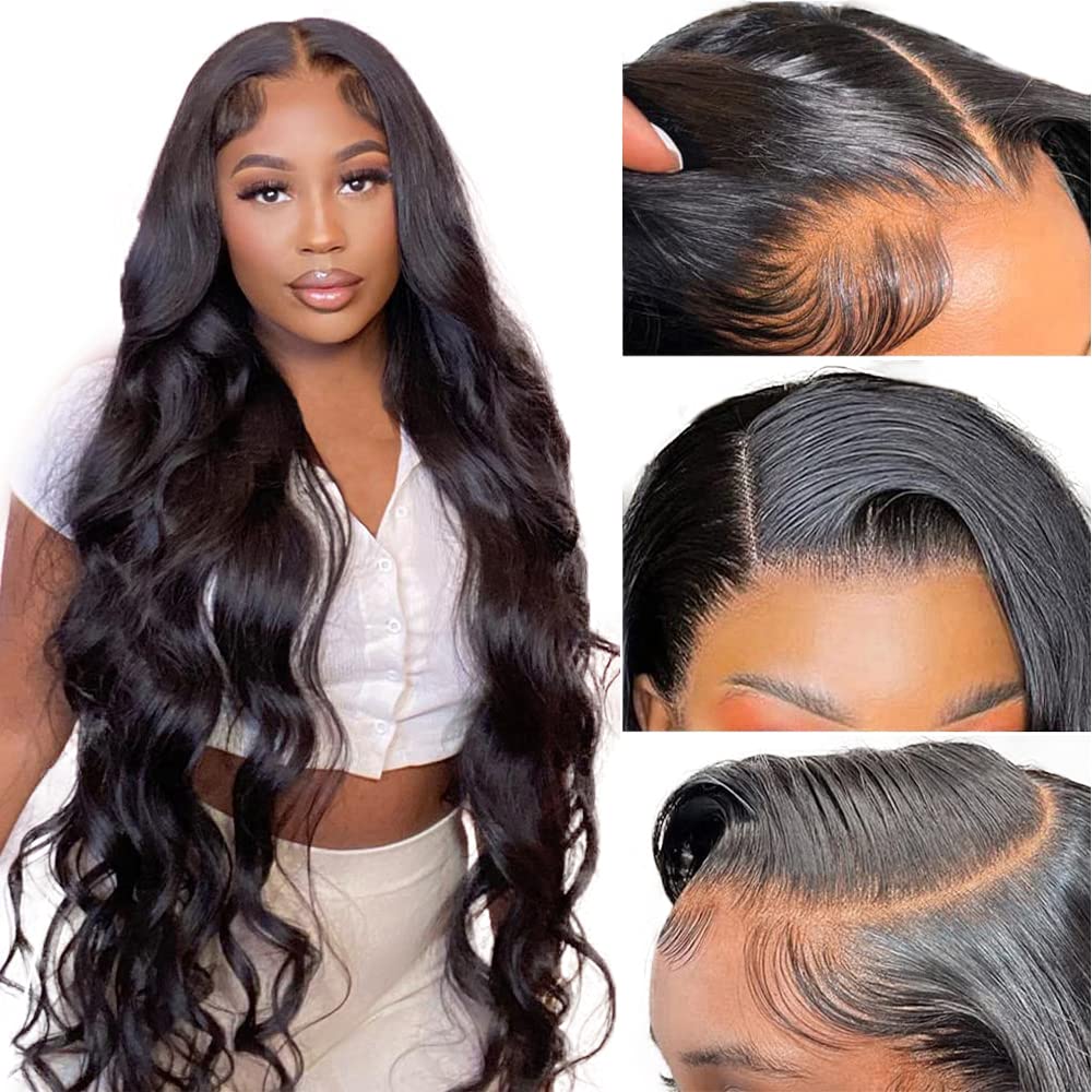 13x4 Lace Front Human Hair Wigs Natural Color Body Wave Density 12-30 inches