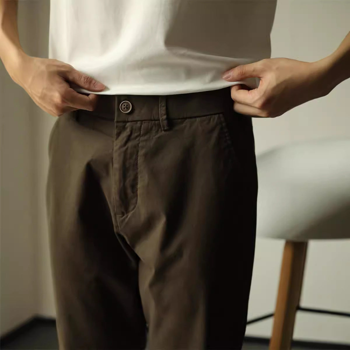 Slim Fit Men's Business Casual Wear----Casual Business Men's Slim-fit Cropped Trousers/Pants