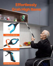 Grabber Reacher Tool, 2-Pack Foldable Reacher Grabber Pickup Tool With 360 Rotating Jaw & Magnets, Grabber Tool Heavy Duty