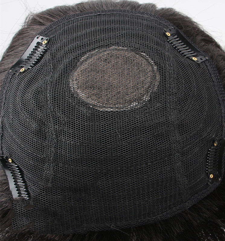 Oblique Bangs Wig Female Natural And Seamless Patch On The Top Of The Head