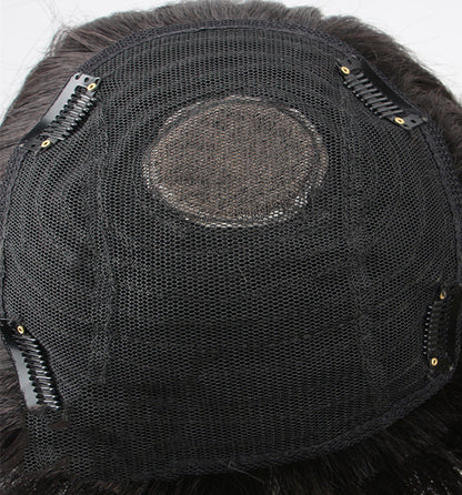 Oblique Bangs Wig Female Natural And Seamless Patch On The Top Of The Head