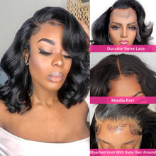 13X4 Lace Front Bob Wigs Brazilian-100% human hair-  Curlable, No shedding and No tangles