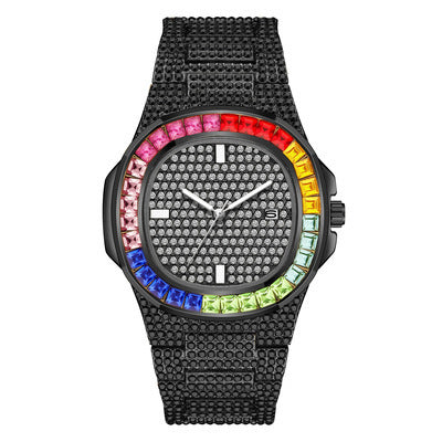 Multifunctional Rhinestone Men's Watch--Square Diamond Watch Trend Watch Men