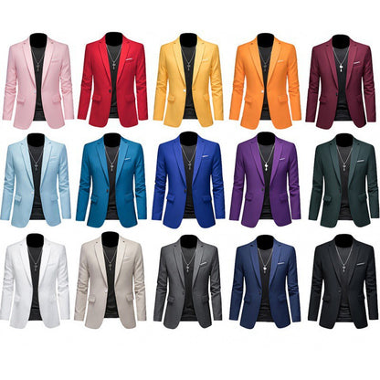Navy Slim Fit Casual Business Jacket----Business Casual Fashion Suit Jacket Slim Fit
