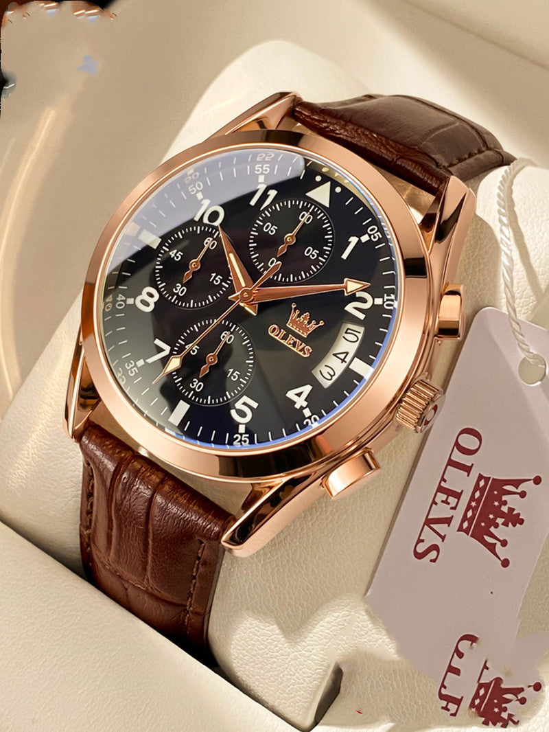 OLEVS Luxury Men's Watches Waterproof Luminous Quartz