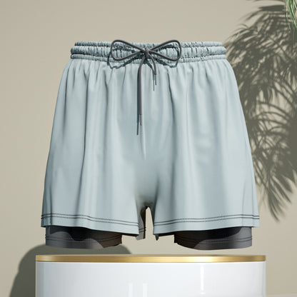 Men's 2-in-1 Breathable Loose Quick Drying Swimming Trunks Swimming Shorts Swimming Pants Flat Corner Pants Beach Pants Hot Spring Swimming Equipment