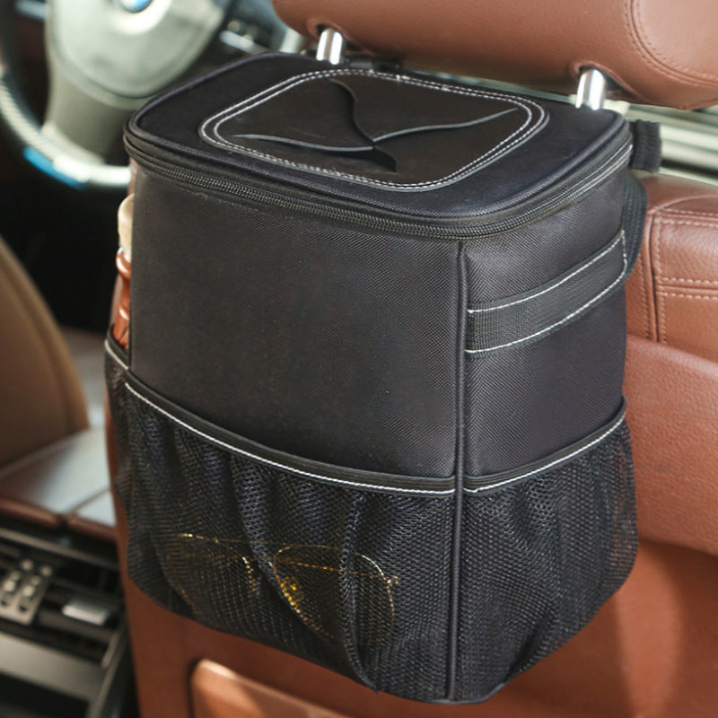 Car Garbage Can Waterproof Trash Can With Lid And Storage Bag