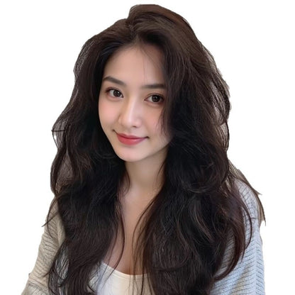 Great quality Long Curly Full Human Hair Full-head Wig