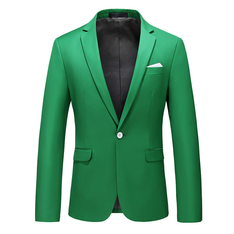 Navy Slim Fit Casual Business Jacket---Men's Korean-style Slim-fit Business Suit Jacket