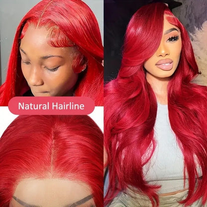 Front-lace Black Middle-parted Long Straight Hair For Women fluffy Natural And Stylish Full Wig 18-32 inches