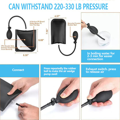 18 Piece Car Emergency Kit With Window Wedge, Air Wedge Bag Pump, Long Range Grabber, Automatic Trim Removal Tool