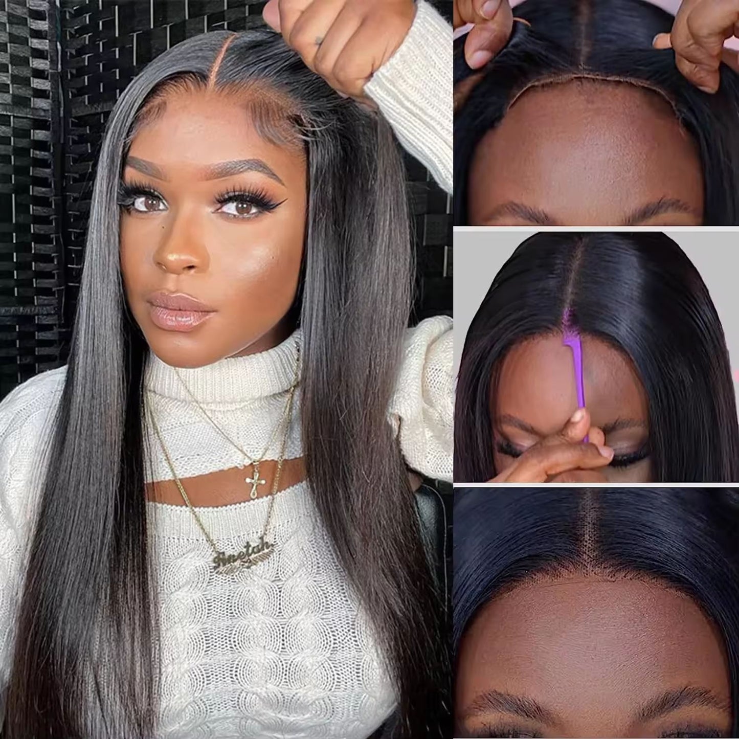 Glueless Wig Human Hair Straight Wig- 10-30 inches