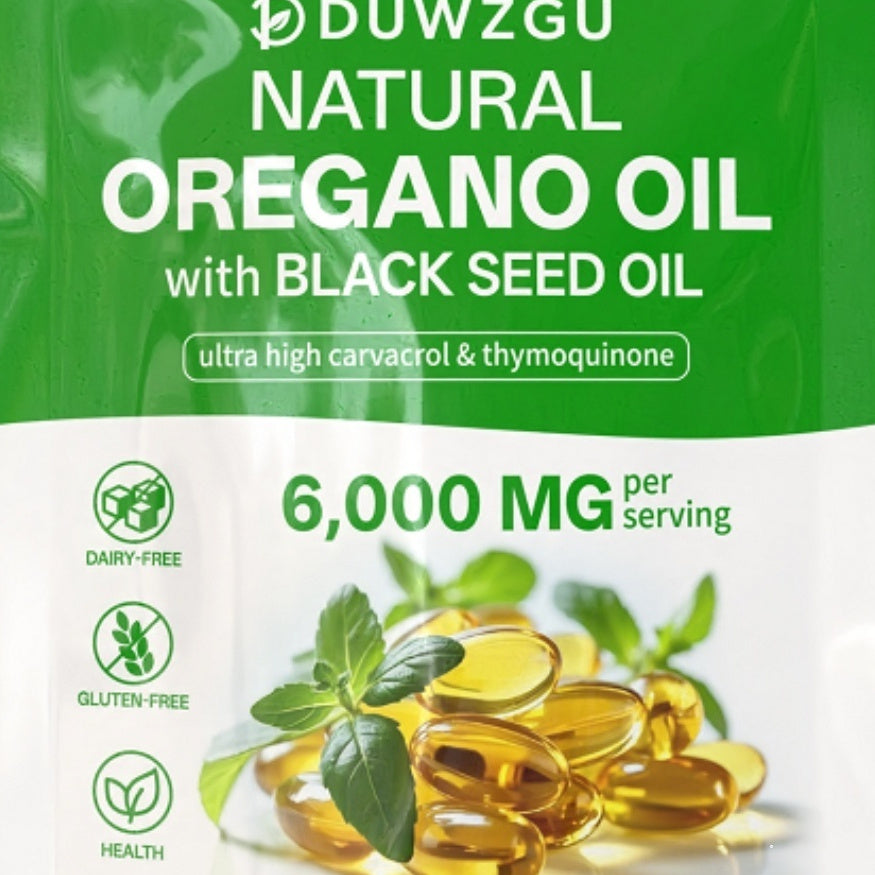 Duwzgu Natural Oregano Oil with Black Seed Oil Butter Soft Capsules