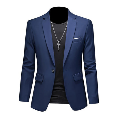 Navy Slim Fit Casual Business Jacket----Business Casual Fashion Suit Jacket Slim Fit