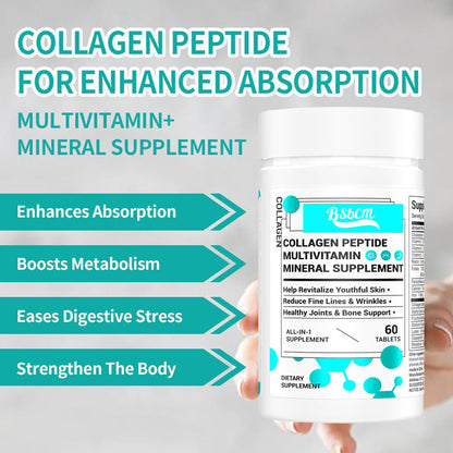 Collagen,Vitamin&Mineral,ContainsVitamin D3,VitaminC, Probiotics,Vitamin E,Vitamin B &Multivitamin Healthcare Edible 60 Count