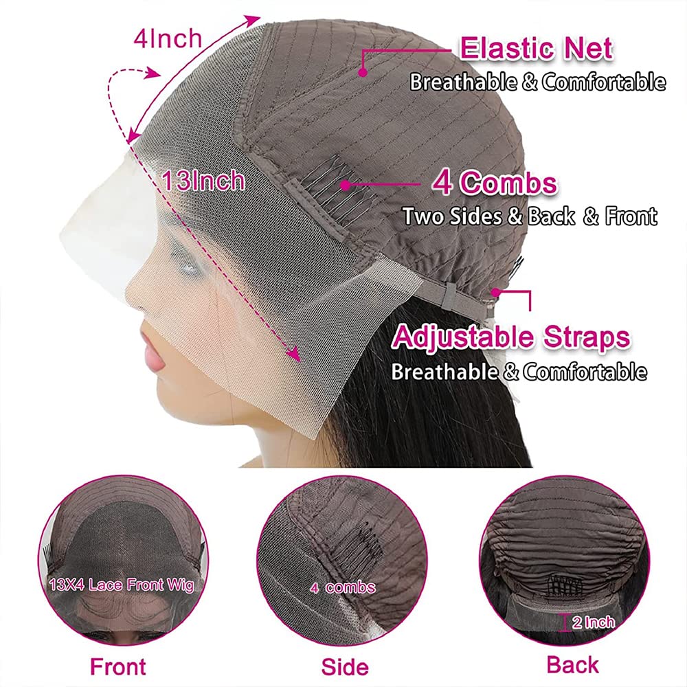 13x4 Lace Front Human Hair Wigs Natural Color Body Wave Density 12-30 inches