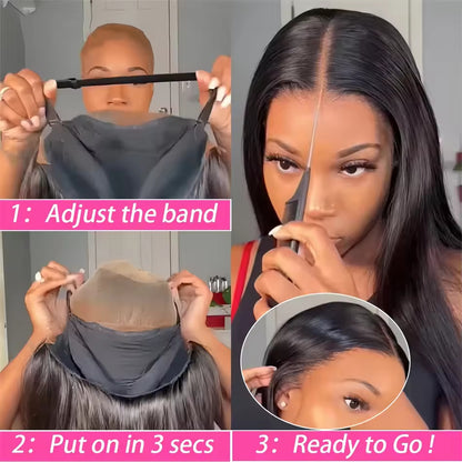Glueless Wig Human Hair Straight Wig- 10-30 inches