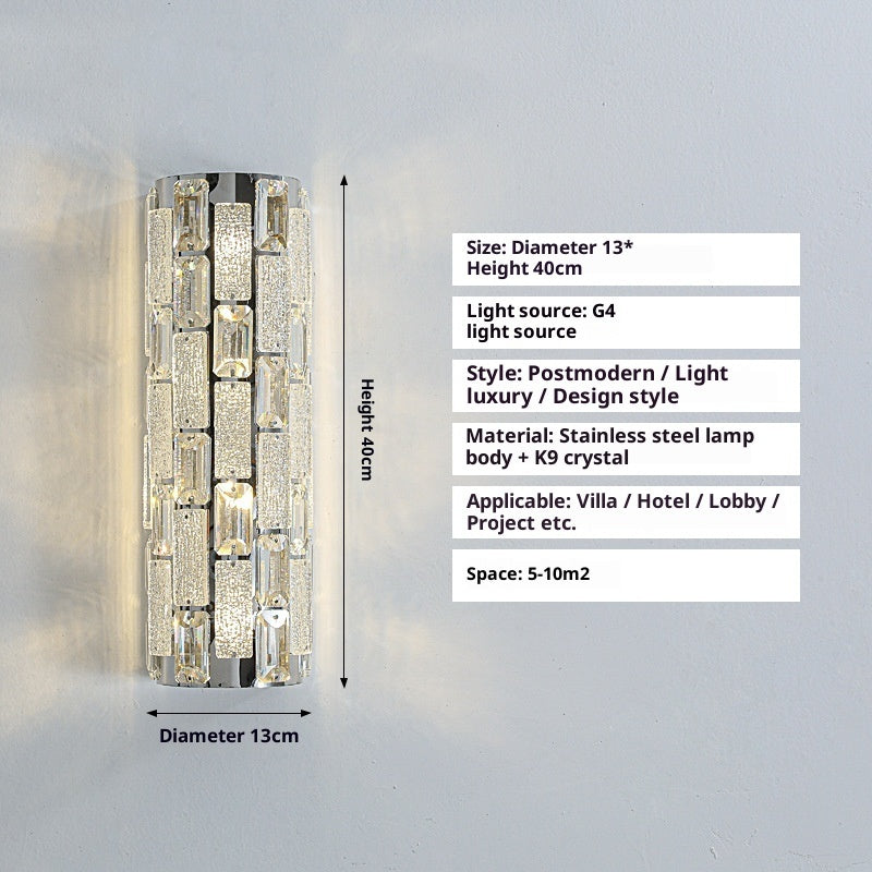 Modern Light Luxury Crystal Wall Lamp Designer Model