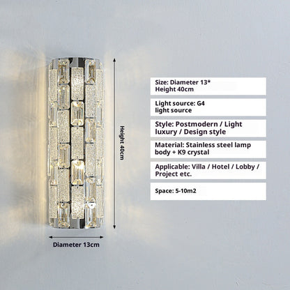 Modern Light Luxury Crystal Wall Lamp Designer Model