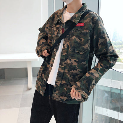 New Men's Camouflage Denim Jacket Coat Man Coats Jaqueta Masculino Jeans Jacket & Coats Fashion Design Autumn Brand Clothing