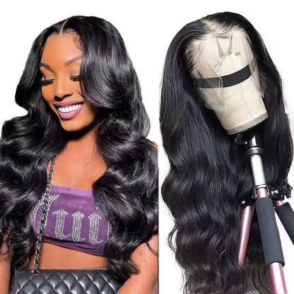 13x4 Lace Front Human Hair Wigs Natural Color Body Wave Density 12-30 inches