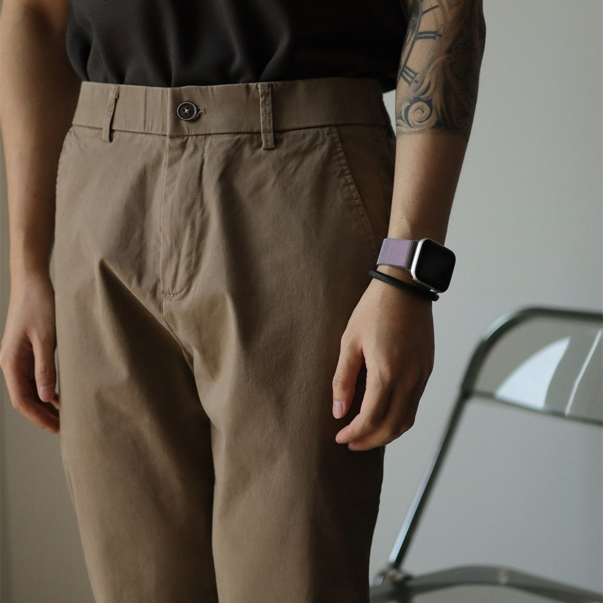 Slim Fit Men's Business Casual Wear----Casual Business Men's Slim-fit Cropped Trousers/Pants