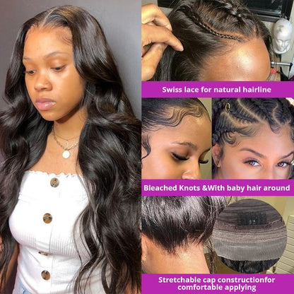Inch Body Wave Lace Front Human Hair Wigs Peruvian Look 8-36 inches