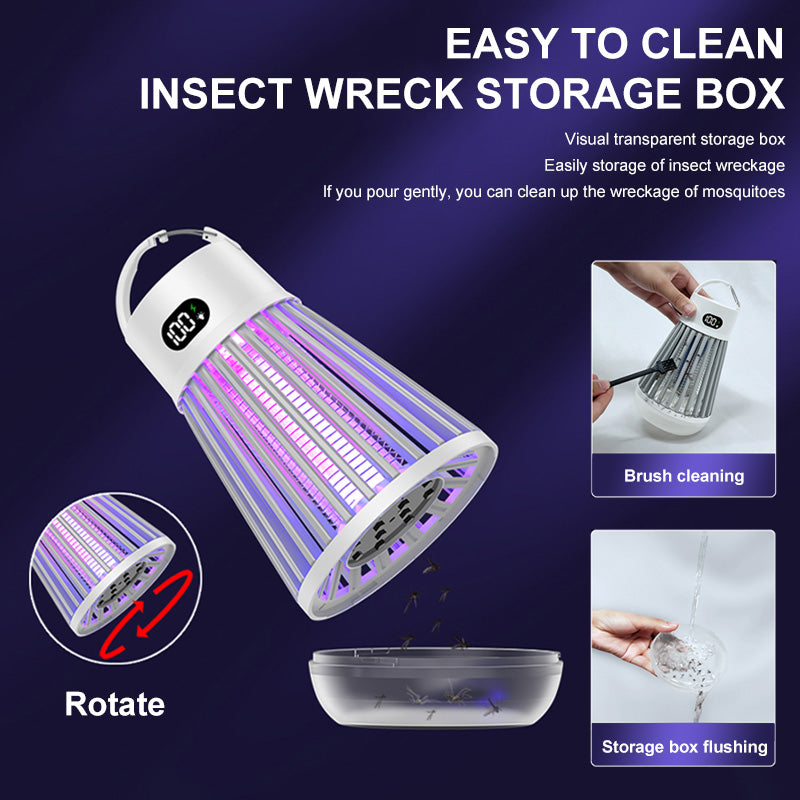 Digital Display Mosquito Killer Lamp Electric Shock Mosquito Trap Light Radiation-less Insect Repellent Trap For Bedroom Outdoor Summer Gadgets