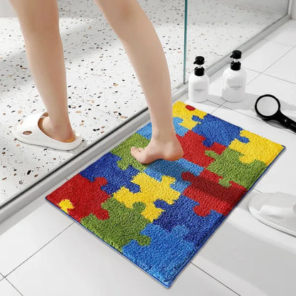 Bathroom Rug 20x32 Non Slip Fluffy Teal Bath Mat For Bathroom Floor Washable Plush Luxury Bath Rug For Tub Soft Shaggy Absorbent Shower Sink Mat