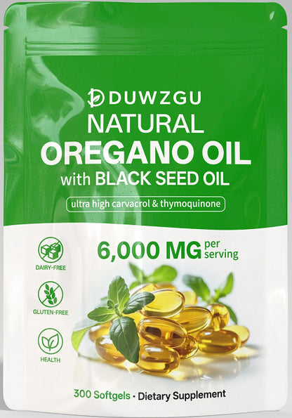 Duwzgu Natural Oregano Oil with Black Seed Oil Butter Soft Capsules