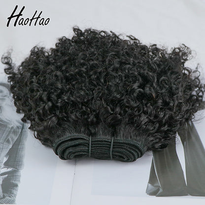 4mm Curly Human Hair Weft- 10-28 inches