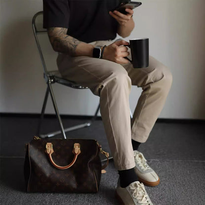 Slim Fit Men's Business Casual Wear----Casual Business Men's Slim-fit Cropped Trousers/Pants