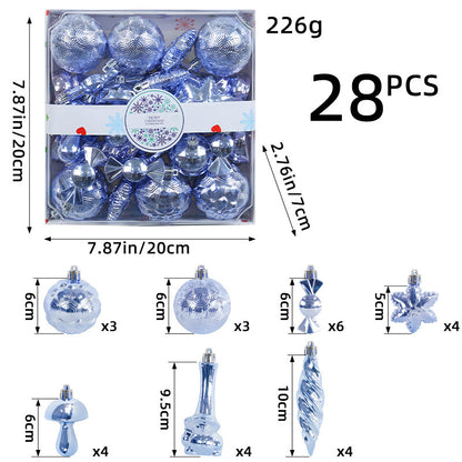 Christmas Decorations 28PCS Electroplated Plastic Balls Christmas Tree Ornaments
